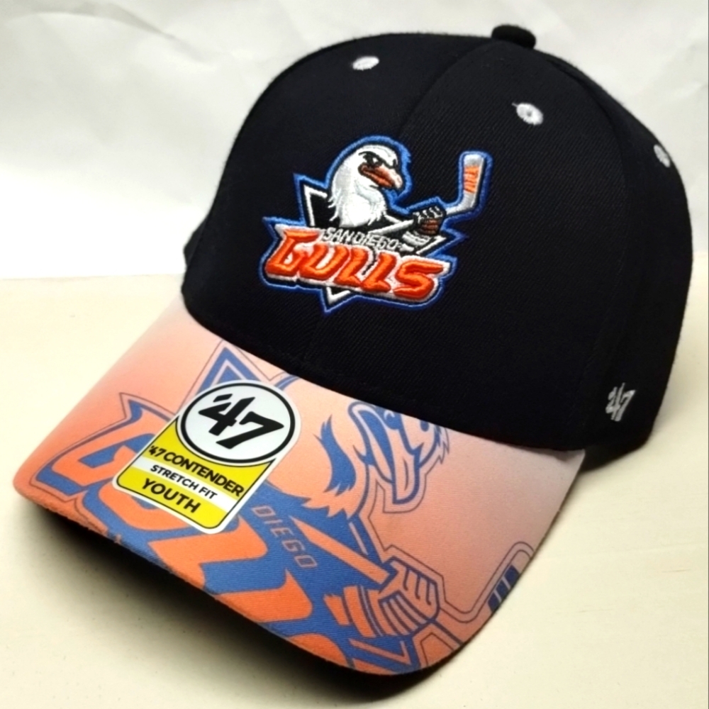 San Diego Gulls Hat Youth Stretch Fit Cap Hockey by '47 Brand AHL Anaheim Ducks